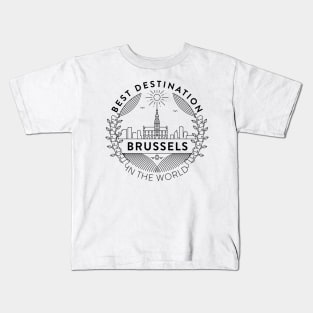 Brussels Minimal Badge Design Kids T-Shirt